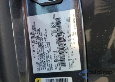 2018 Ford Fusion Se из США, поврежденный, VIN 3FA6P0HD2JR239845